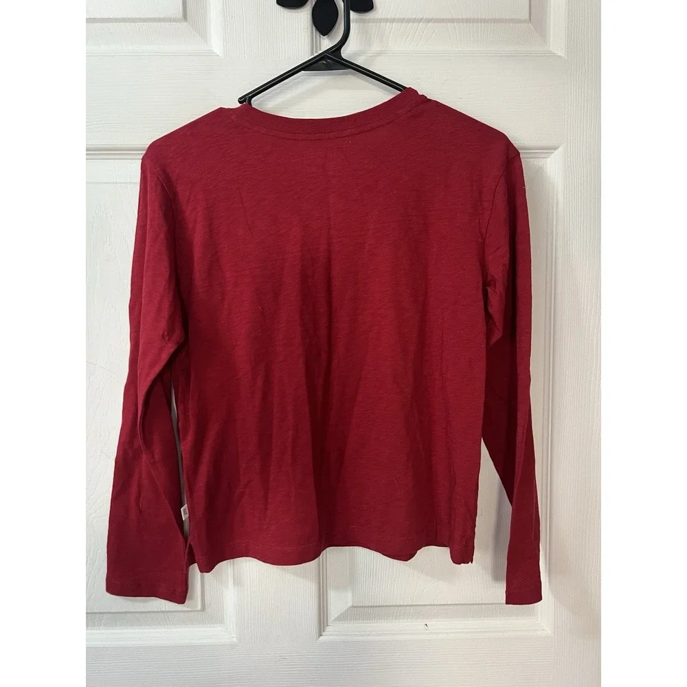 Gap Kids Unisex Long Sleeve Maroon Pullover Top Size XL 12-New